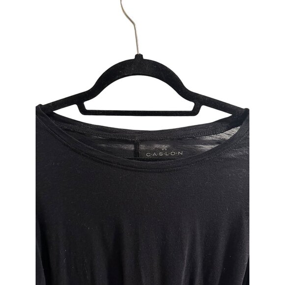 🍒 2/$20 🍒 Black Long Sleeve Rounded Neck Light Weight Tee Sz Small - Picture 2 of 6